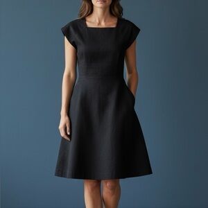 Theysken's Theory Black Fit And Flare Dress